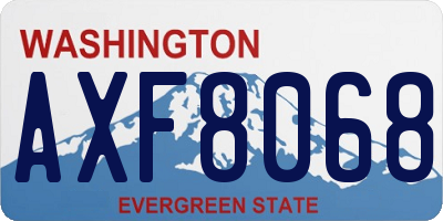 WA license plate AXF8068
