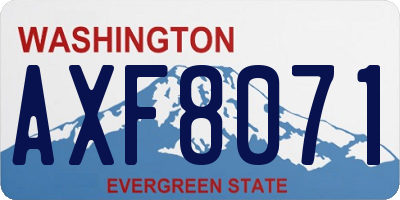 WA license plate AXF8071