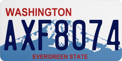 WA license plate AXF8074