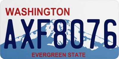 WA license plate AXF8076