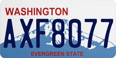WA license plate AXF8077