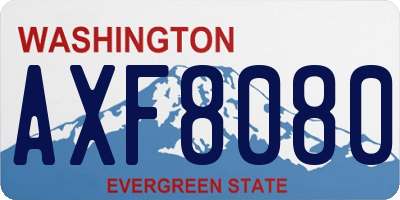 WA license plate AXF8080
