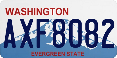 WA license plate AXF8082
