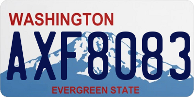 WA license plate AXF8083