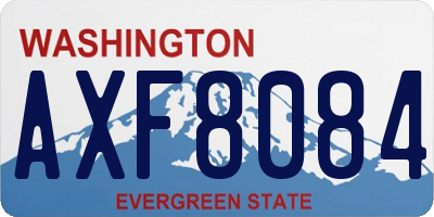 WA license plate AXF8084