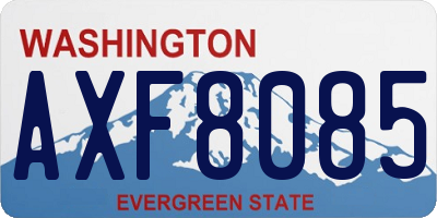 WA license plate AXF8085
