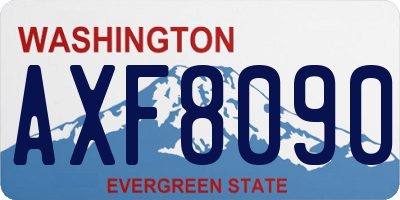 WA license plate AXF8090