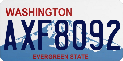 WA license plate AXF8092