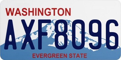 WA license plate AXF8096