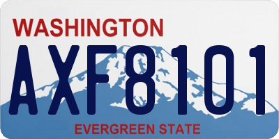 WA license plate AXF8101