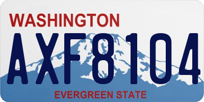 WA license plate AXF8104