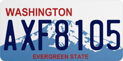 WA license plate AXF8105