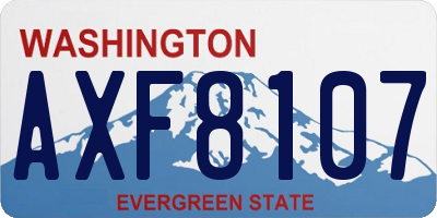 WA license plate AXF8107