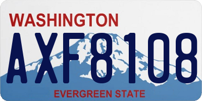 WA license plate AXF8108