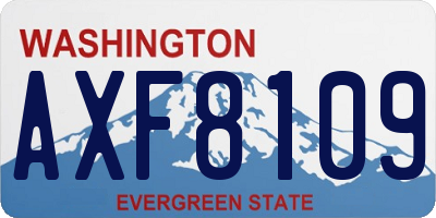 WA license plate AXF8109
