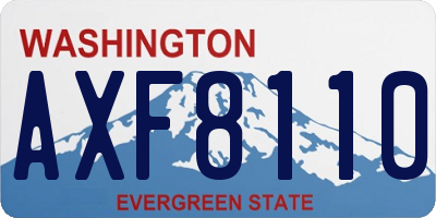 WA license plate AXF8110