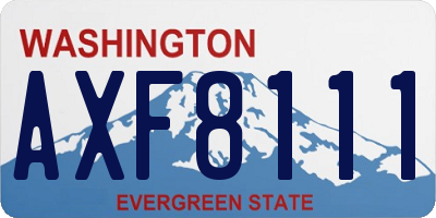 WA license plate AXF8111