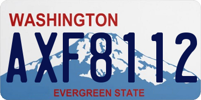 WA license plate AXF8112