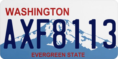 WA license plate AXF8113