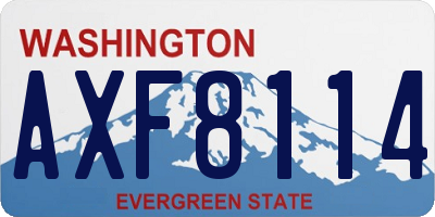WA license plate AXF8114