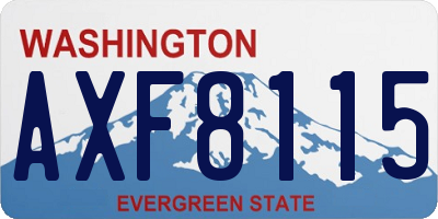 WA license plate AXF8115