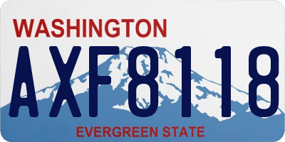 WA license plate AXF8118