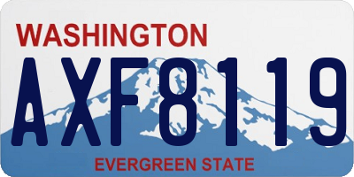 WA license plate AXF8119