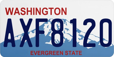 WA license plate AXF8120