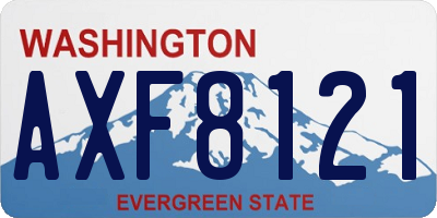 WA license plate AXF8121