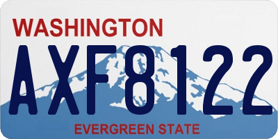 WA license plate AXF8122