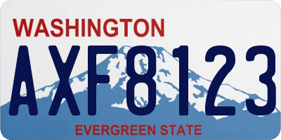 WA license plate AXF8123