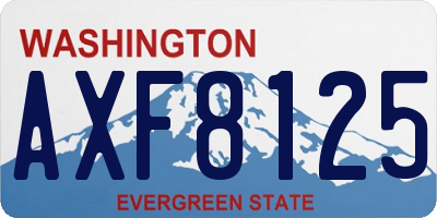 WA license plate AXF8125