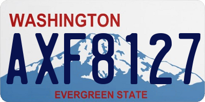 WA license plate AXF8127