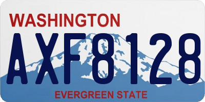 WA license plate AXF8128