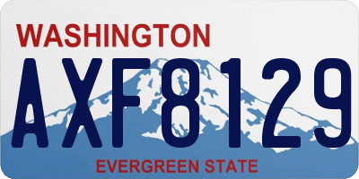 WA license plate AXF8129