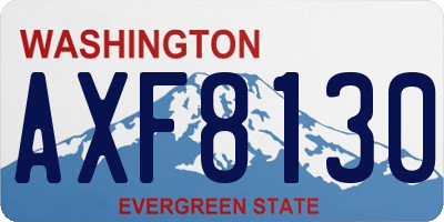 WA license plate AXF8130