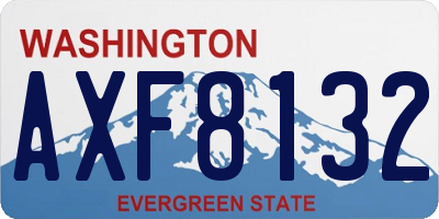 WA license plate AXF8132