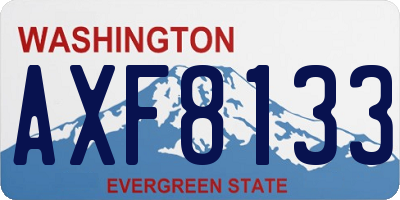 WA license plate AXF8133