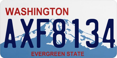 WA license plate AXF8134