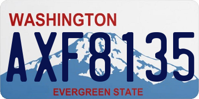 WA license plate AXF8135