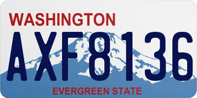 WA license plate AXF8136
