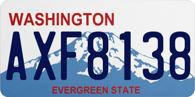 WA license plate AXF8138