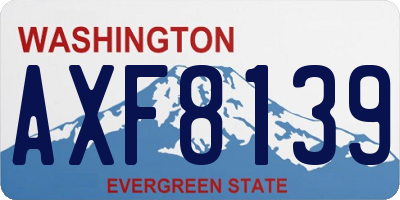 WA license plate AXF8139