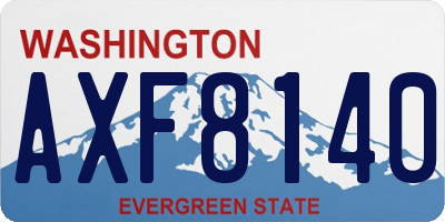 WA license plate AXF8140