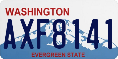 WA license plate AXF8141