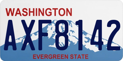 WA license plate AXF8142