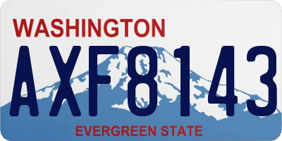 WA license plate AXF8143