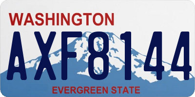 WA license plate AXF8144