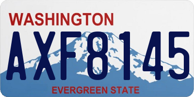 WA license plate AXF8145