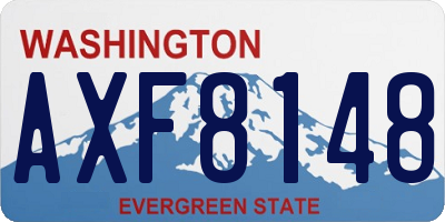 WA license plate AXF8148